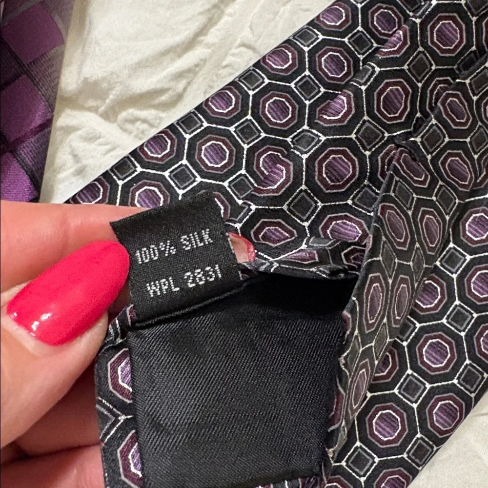 Bundle Purple color hues Patterned silk Ties Set of 2 formal career